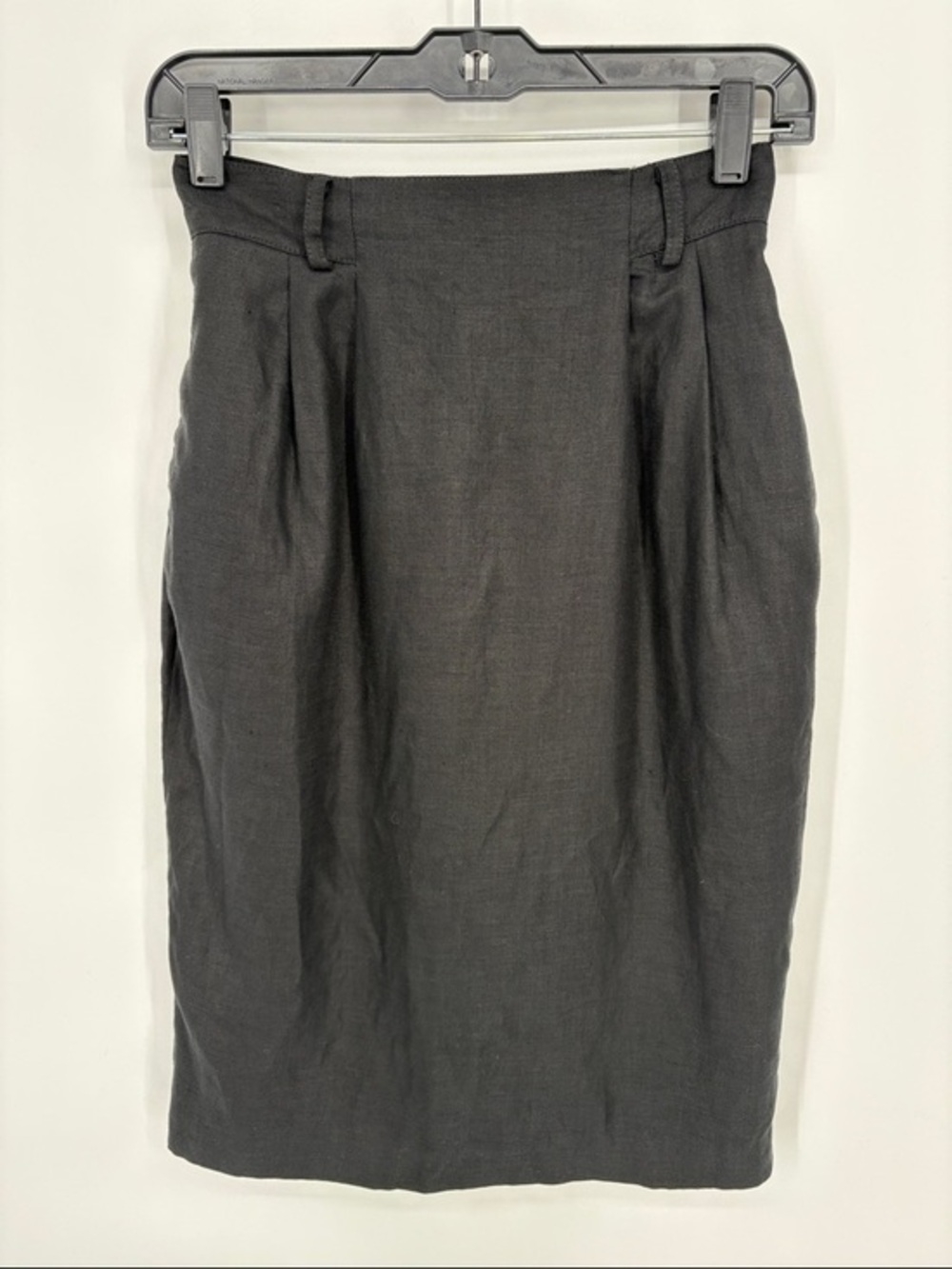 🔗 Valerie Stevens linen black pleated w pockets Pencil Skirt